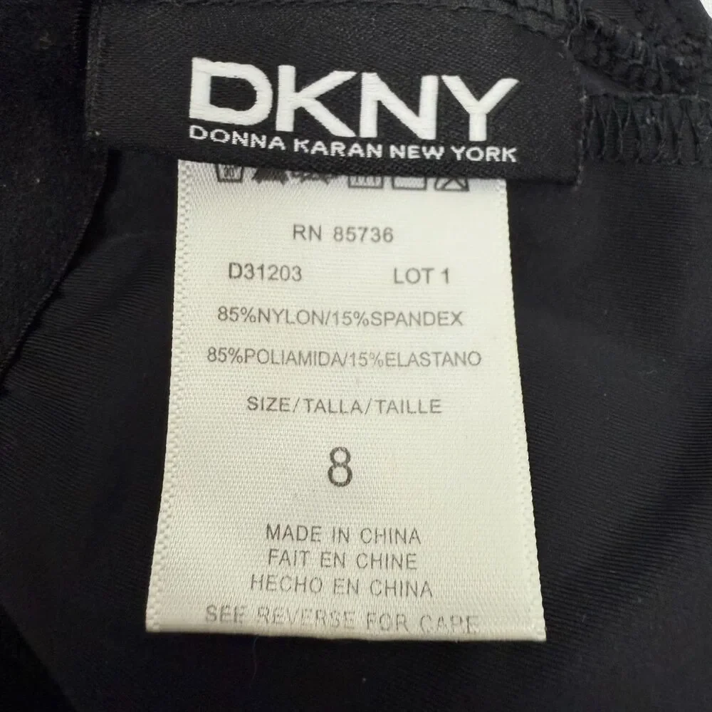 DKNY Scoop Neck One Piece 8 Navy Blue Adjustable Strap Swimsuit EUC B4 - Picture 4 of 4